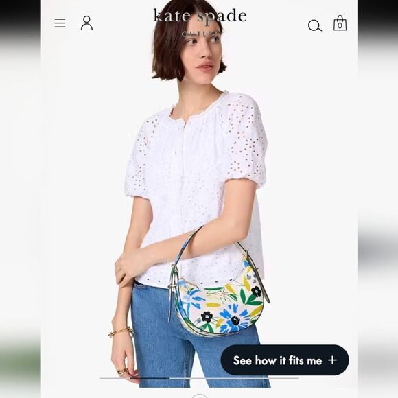 Kate Spsde Madison Floral Crescent new Bag - Picture 2 of 16